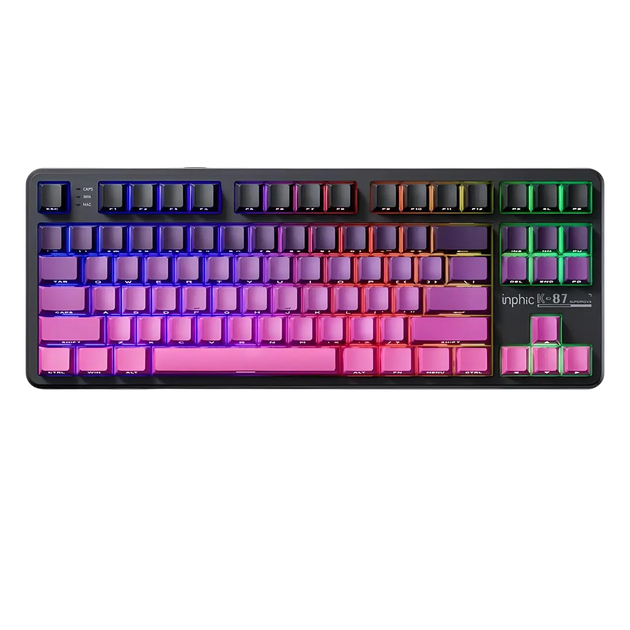 Клавиатура INPHIC K87 Black-Gold Switch Side Printed Gradient Black Pink - Фото 1 Клавиатура INPHIC K87 Black-Gold Switch Side Printed Gradient Black Pink - изображение 1