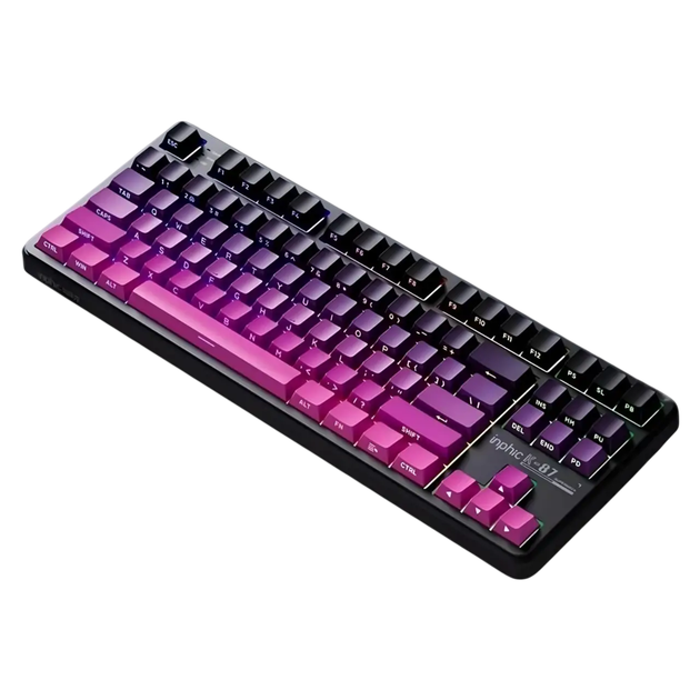 Клавиатура INPHIC K87 Black-Gold Switch Side Printed Gradient Black Pink - Фото 2 Клавиатура INPHIC K87 Black-Gold Switch Side Printed Gradient Black Pink - изображение 2