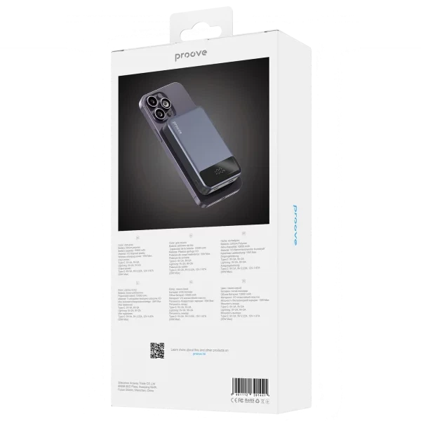 Портативная Батарея Proove Hoodman Magnetic 20W 10000mAh Gray - изображение 4