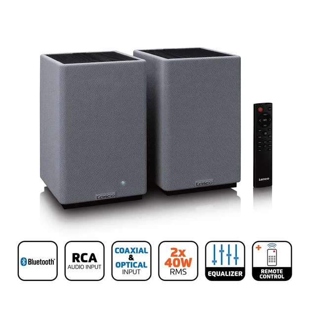 Активна акустика Lenco SPB-240BKGY Bluetooth Hi-Fi Чорний/Сірий - изображение 9