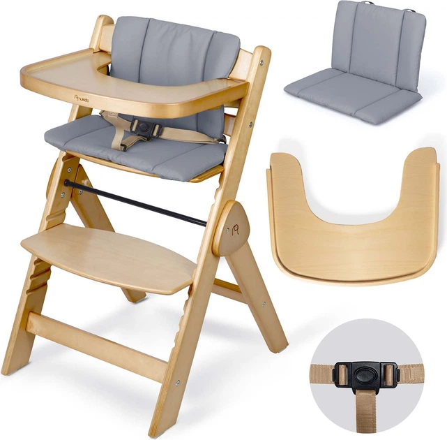 Krzesełko do karmienia Nukido Timo drewniane (5903890630584) - obraz 2