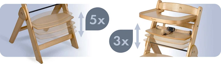 Krzesełko do karmienia Nukido Timo drewniane (5903890630584) - obraz 5