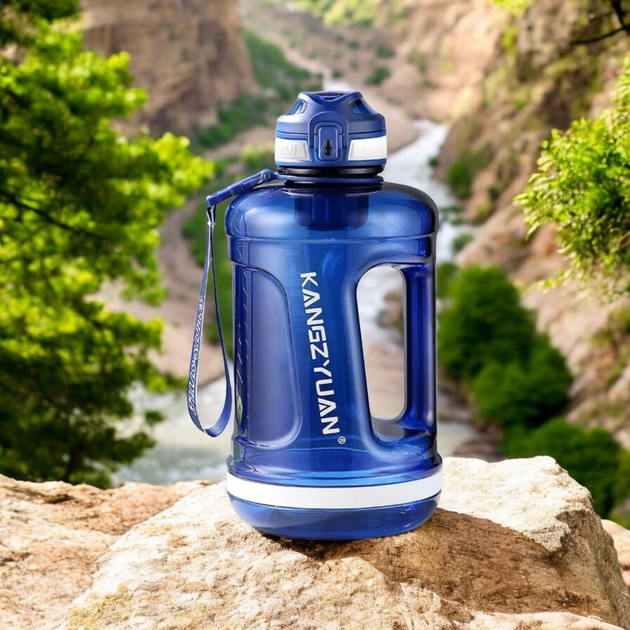 Екологічна синя тританова пляшка KANGZYUAN 2200 мл для води - зображення 2