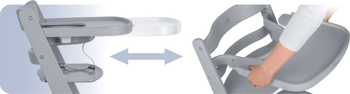 Krzesełko do karmienia Nukido Timo drewniane Szare (5903890630607) - obraz 7