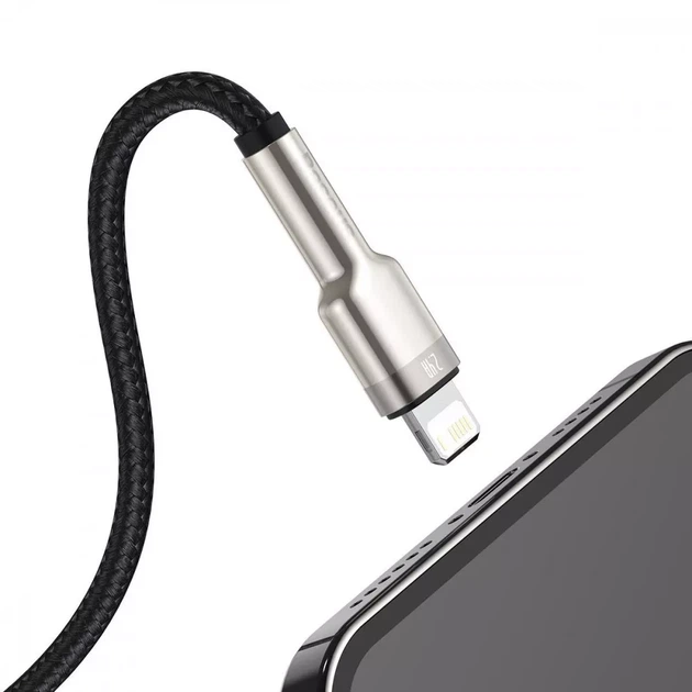 Кабель Baseus Cafule Metal Lightning 2.4A (2m) black CALJK-B01 - изображение 6