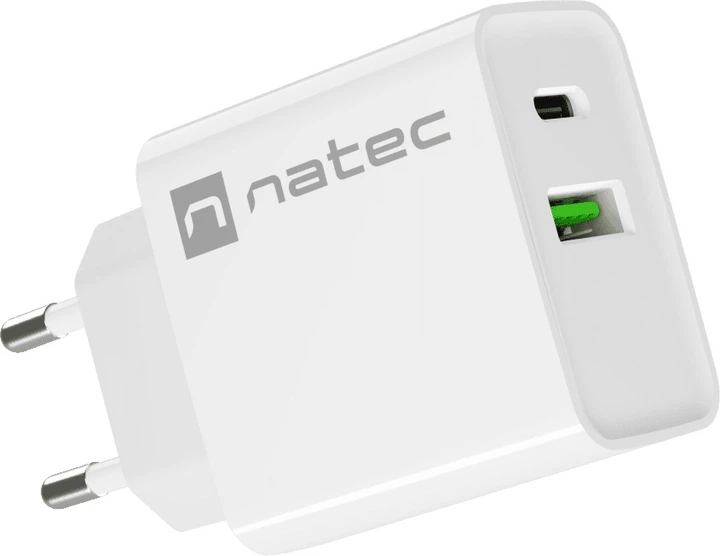 Ładowarka sieciowa Natec Ribera 20W 1 x USB-A + 1 x USB-C White (NUC-2061) - obraz 4