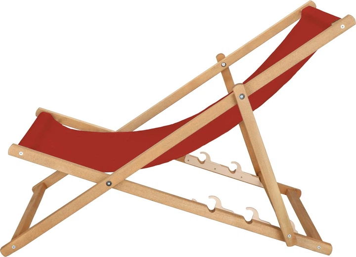 Дерев'яний шезлонг Springos для саду 3-ступінчасте регулювання Бордовий (DC0006BRG) - зображення 2