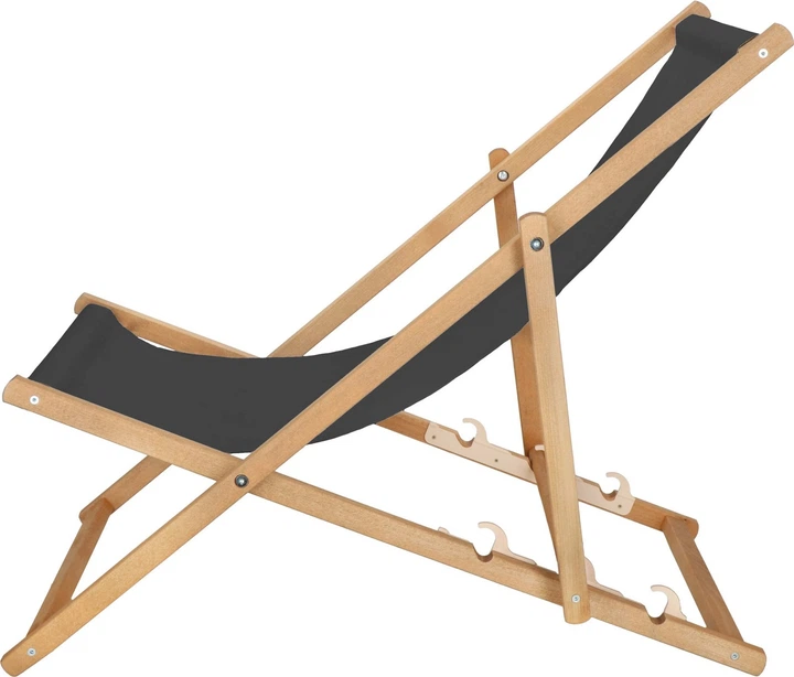 Дерев'яний шезлонг Springos для саду 3-ступінчасте регулювання Графітовий (DC0006GRPH) - зображення 3