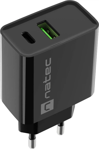 Ładowarka sieciowa Natec Ribera 20W 1 x USB-A + 1 x USB-C Black (NUC-2062) - obraz 3