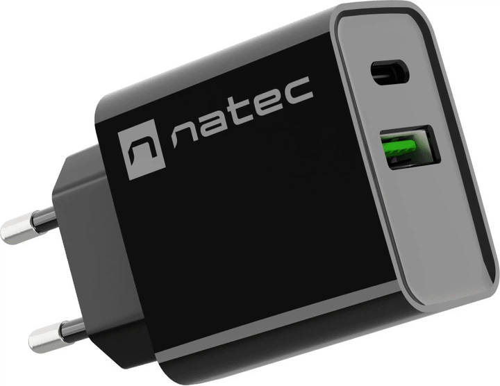 Ładowarka sieciowa Natec Ribera 20W 1 x USB-A + 1 x USB-C Black (NUC-2062) - obraz 5