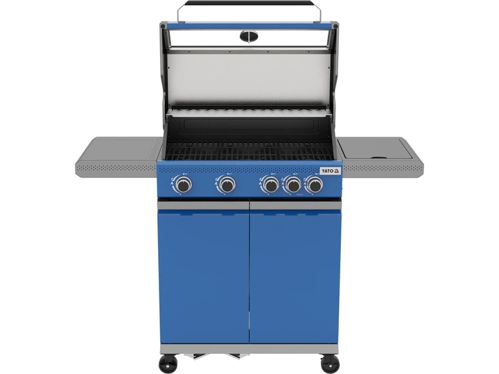 Gazowy grill YATO YG-20033 OKAYA 4+1 z szybą Niebieski (5906083114519) - obraz 4