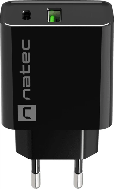 Ładowarka sieciowa Natec Ribera 20W 1 x USB-A + 1 x USB-C Black (NUC-2062) - obraz 4
