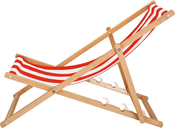 Дерев'яний шезлонг Springos для саду 3-ступінчасте регулювання Біло-червоний (DC0006WRS) - зображення 2