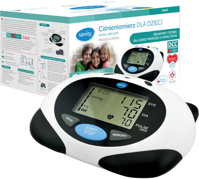 Ciśnieniomierz dla dzieci Sanity RBP-1200 Panda - obraz 2