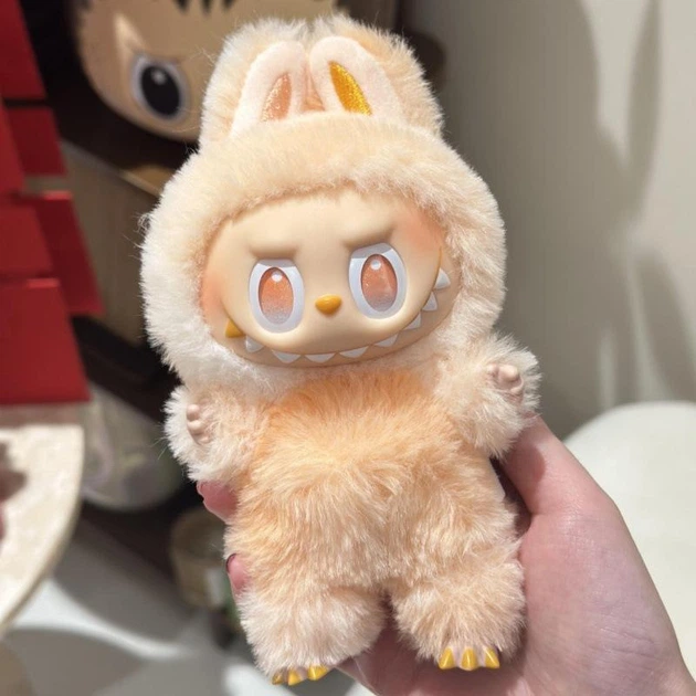 Мягкая игрушка сюрприз брелок на рюкзак Labubu Happiness желтого
