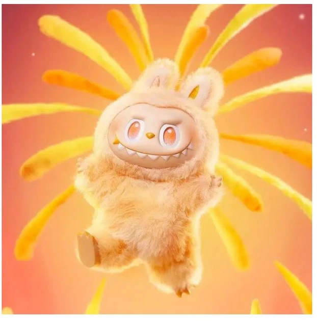Мягкая игрушка сюрприз брелок на рюкзак Labubu Happiness желтого