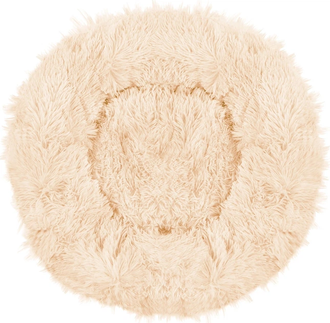 Лежак для собак та котів Springos плюшевий 90 см Кремовий PA0118 (5907719411675) - зображення 2