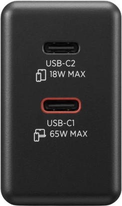 Блок живлення для ноутбука Lenovo Dual USB-C GaN Charger 65 Вт (40AW065BEU) - зображення 3