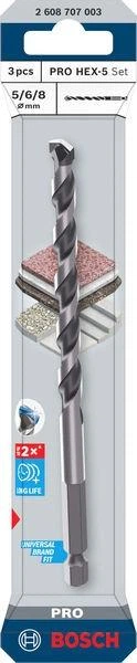 Набор сверл Bosch PRO HEX-5 5x50х100, 6x50х100, 8x100х150 мм (2608707003) - изображение 2