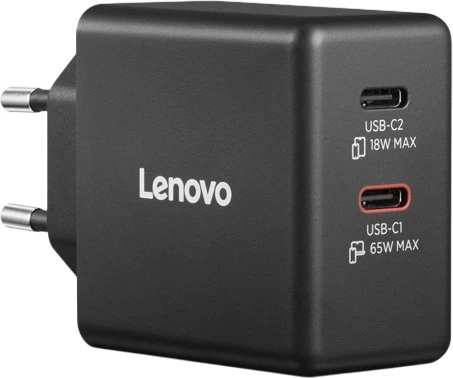 Блок живлення для ноутбука Lenovo Dual USB-C GaN Charger 65 Вт (G0A6065BEU) - зображення 2