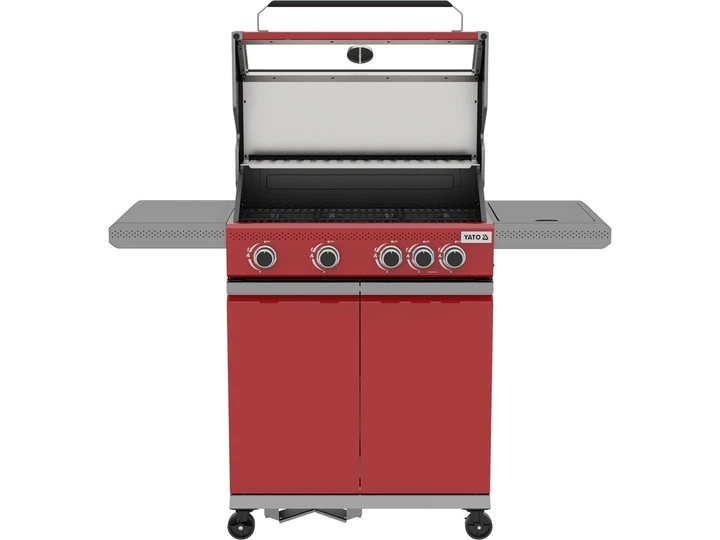 Gazowy grill YATO YG-20034 OKAYA 4+1 z szybą Czerwony (5906083114526) - obraz 4