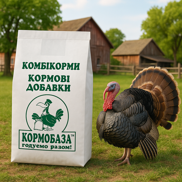 Комбікорм для індичат відгодівля КОРМОБАЗА упаковка 25кг - Фото 1 Комбікорм для індичат відгодівля КОРМОБАЗА упаковка 25кг - зображення 1