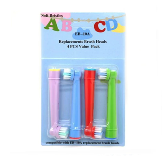 Дитячі насадки для електричної зубної щітки Soft Bristles EB-10A (1 уп - 4 шт) (SB-33a) - Фото 3 Дитячі насадки для електричної зубної щітки Soft Bristles EB-10A (1 уп - 4 шт) (SB-33a) - зображення 3