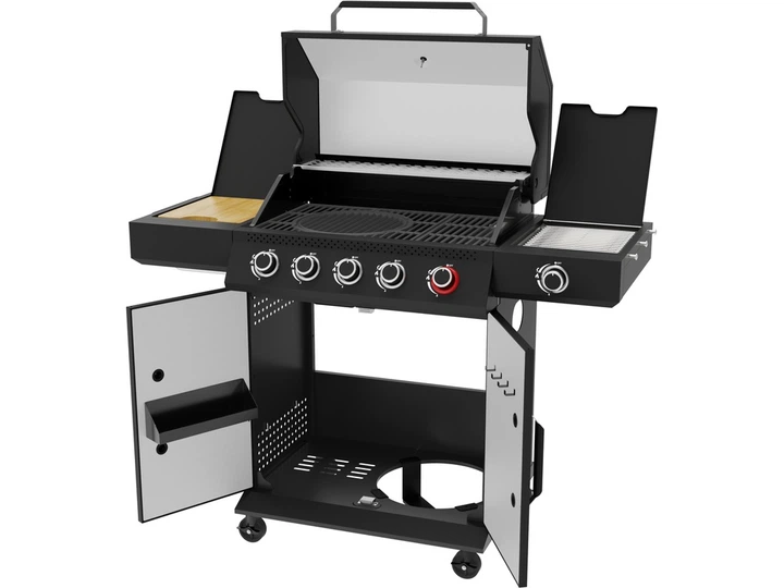 Gazowy grill YATO YG-20031 YAO 5+1 z szybą Czarny (5906083114427) - obraz 2