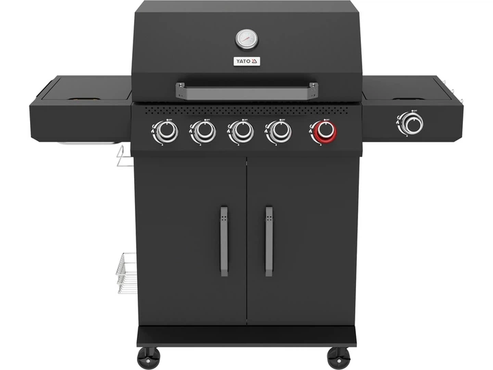 Gazowy grill YATO YG-20031 YAO 5+1 z szybą Czarny (5906083114427) - obraz 3