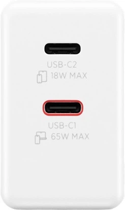 Блок живлення для ноутбука Lenovo Dual USB-C GaN Charger 65 Вт White (G0A6065WEU) - зображення 6