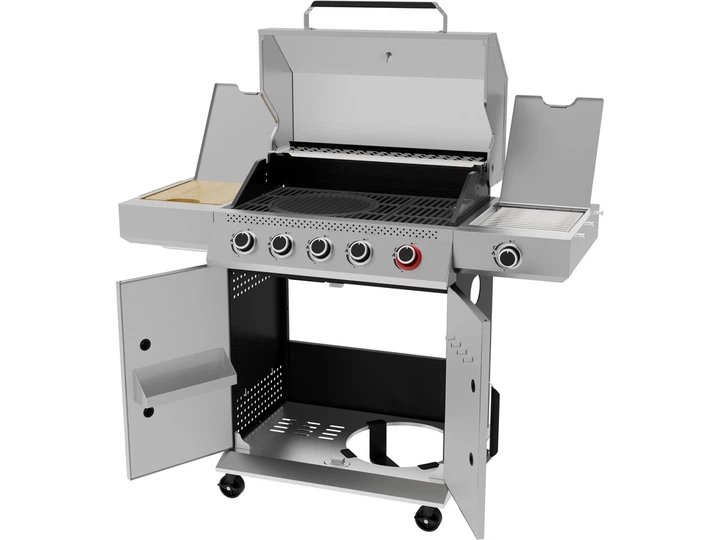 Gazowy grill YATO YG-20032 YAO 5+1 z szybą Stalowy (5906083114434) - obraz 5