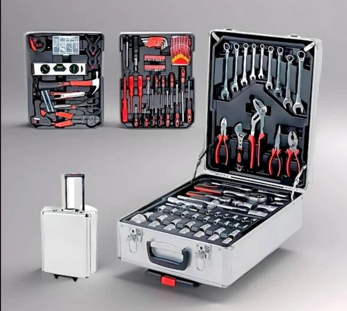 Набір інструментів у валізі 408 предметів і для дому та авто WMC TOOLS сірий - зображення 2