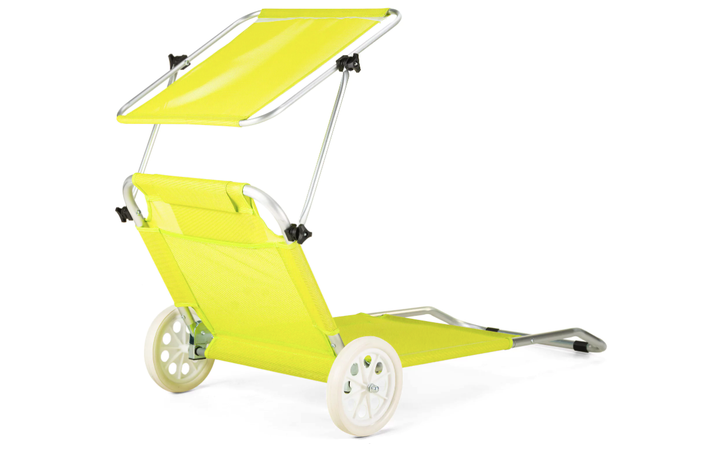 Шезлонг лежак Outtec Sun з дашком жовтий - зображення 2