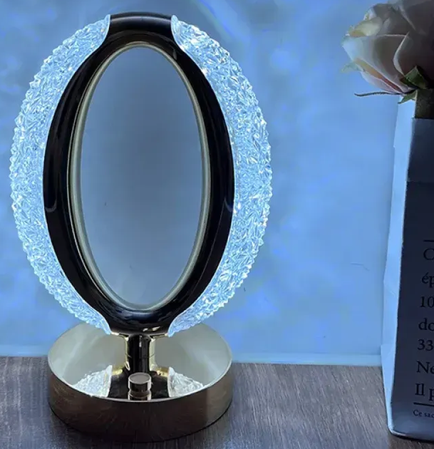 Лампа настільна акумуляторна 3 кольори Crystal Diamond, від USB / Світильник нічник (L) - зображення 3