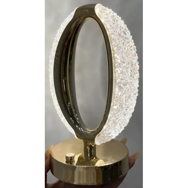 Лампа настільна акумуляторна 3 кольори Crystal Diamond, від USB / Світильник нічник (L) - зображення 6