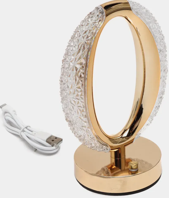 Лампа настільна акумуляторна 3 кольори Crystal Diamond, від USB / Світильник нічник (L) - зображення 10