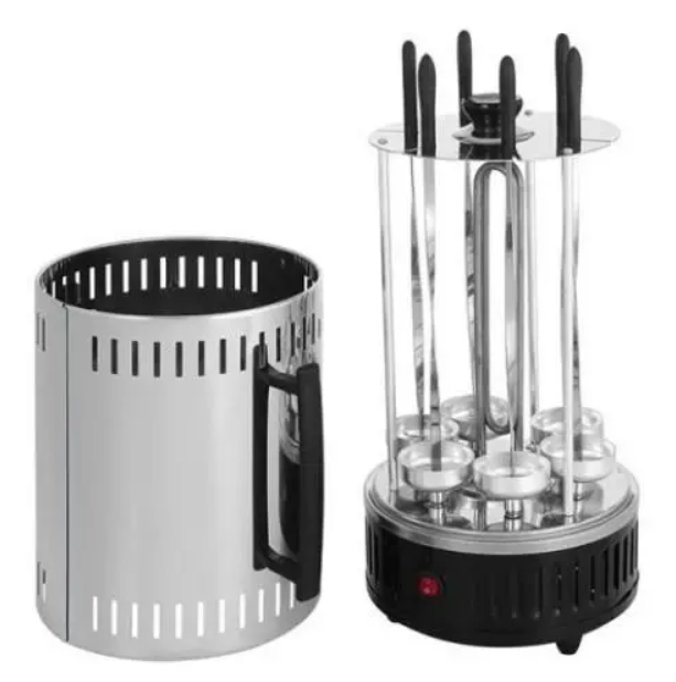 Електрошашличниця Domotec BBQ для дому на 6 шампурів (чорна) - Фото 4 Електрошашличниця Domotec BBQ для дому на 6 шампурів (чорна) - зображення 4