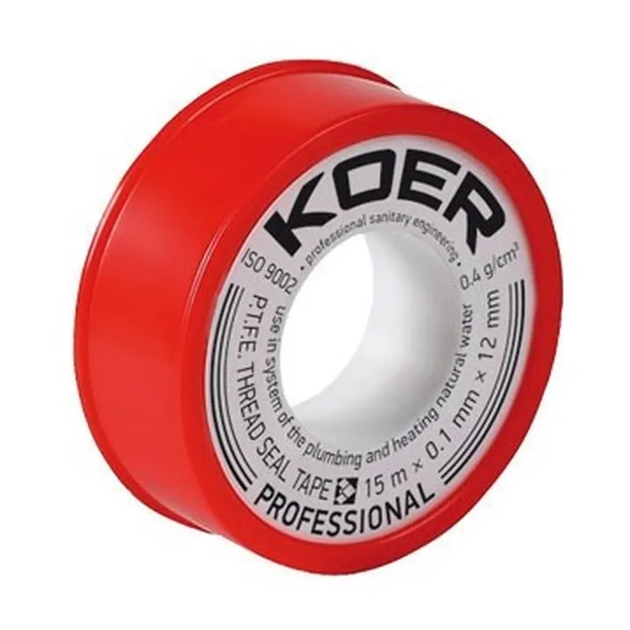 ФУМ стрічка для води KOER ST-01 15M * 0.1mm * 12mm (KR0119) - зображення 2