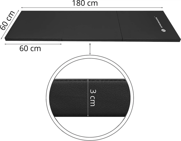 Materac gimnastyczny Springos składany 180 cm Czarny FA0060 (5907719402475) - obraz 5