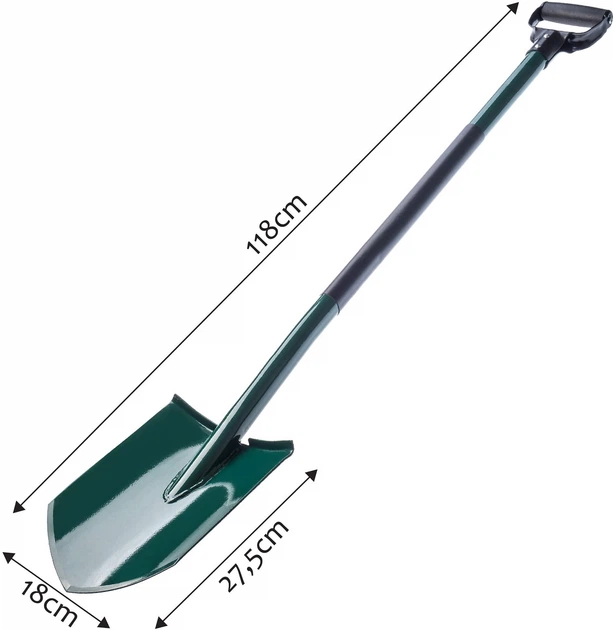 Лопата металева Kadax Seyssel 18 x 118 см Зелена (K1232) - зображення 7