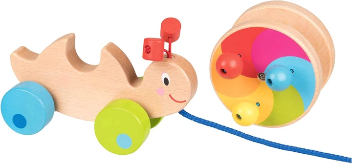 Zabawka do ciągnięcia na sznurku Goki Ślimak drewniana 5220158 (4013594549004) - obraz 2