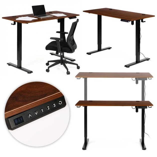 Комп'ютерний стіл ModernHome by Multistore електричне регулювання 120 x 60 Чорно-коричневий (JNI-D45A-1-5) - зображення 8