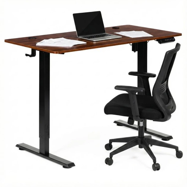 Комп'ютерний стіл ModernHome by Multistore електричне регулювання 140 x 70 Чорно-коричневий (JNI-D60-1-5) - зображення 7