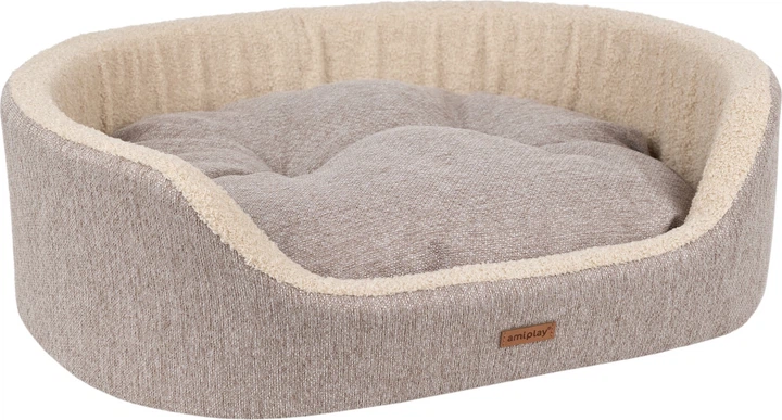Legowisko dla psów Amiplay Malmo Elipsów 2 w 1 L Beżowe (5907563299344) - obraz 2