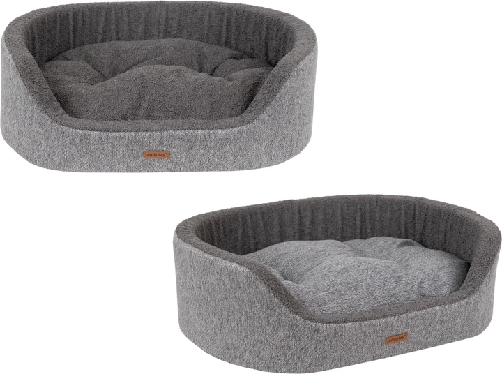 Legowisko dla psów Amiplay Malmo Elipsów 2 w 1 M Szare (5907563299313) - obraz 4