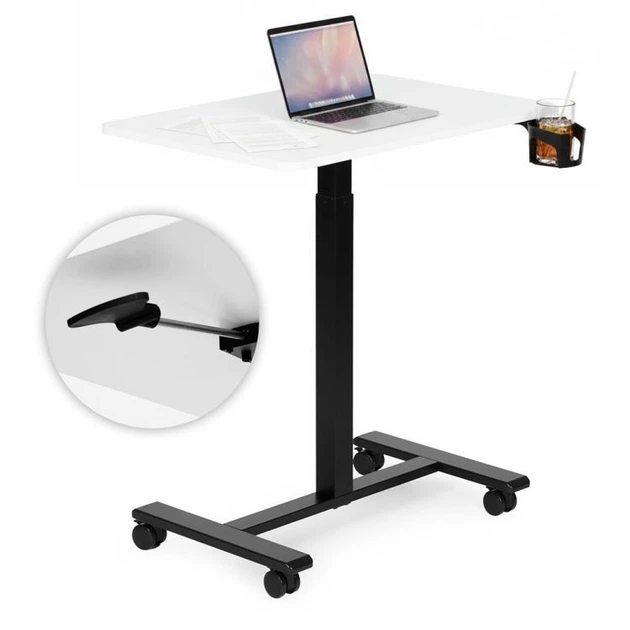 Мобільний комп'ютерний стіл ModernHome by Multistore регулюваний 70 x 48 Біло-чорний (JNI-PN01-1-1) - зображення 9