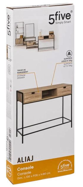 Konsola 5five Simply Smart Aliaj loft 100 x 35 x 80 cm (3560232580277) - obraz 5