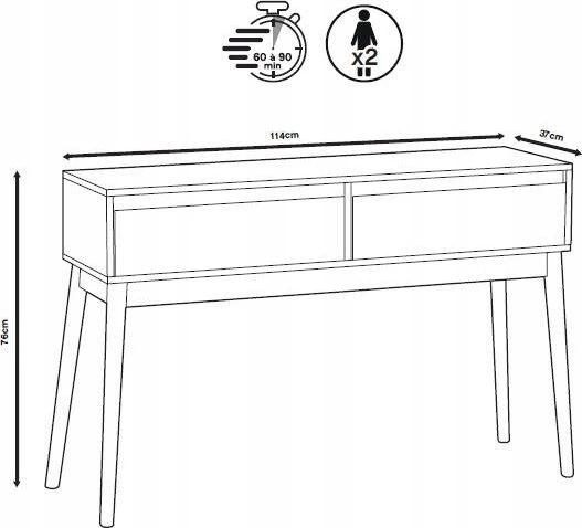 Konsola 5five Simply Smart ABANA z szufladami do przedpokoju 114 x 37 x 76 cm (3560232704628) - obraz 5