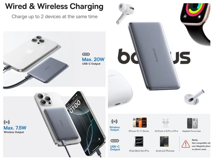 Baseus PicoGo AM41 магнитный павербанк 5000mAh 20W – фото, отзывы