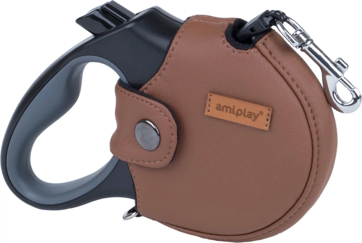 Автоматичний повідець для собак Amiplay Infini з корпусом New York S 300 см Коричневий (5907563271814) - зображення 2